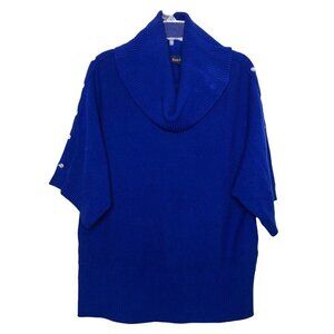 Evan-picone Royal Blue Cowl Neck Dolman Sleeve Sweater w/ Rhinestones Size Small